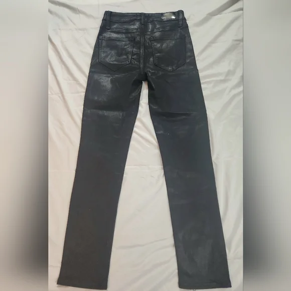 PAIGE GEMMA LEATHER-LIKE SKINNY LEG HIGH RISE JEANS 27 $229 - Picture 10 of 15